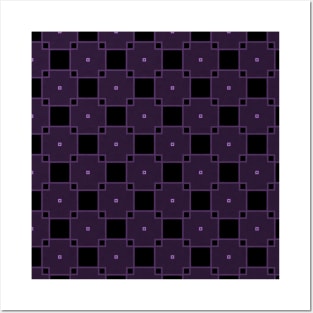 Purple and black checks Posters and Art